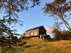 a house on top of a hill with trees at Featherstone View Cottage in Grahamstown