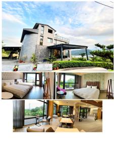 kolaż trzech zdjęć domu w obiekcie 宜荷山宿 w mieście Datong