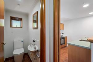 a bathroom with a white toilet and a sink at Aspen Getaway in Queenstown +14 photos