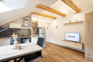 Kuchyň nebo kuchyňský kout v ubytování Forest Breeze Apartments