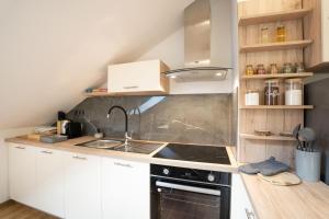 Kuchyň nebo kuchyňský kout v ubytování Forest Breeze Apartments