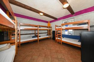 Zimmer mit mehreren Etagenbetten in einem Schlafsaal in der Unterkunft The Lazy Monkey Hostel & Apartments in Zadar
