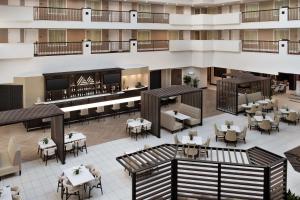 an overhead view of a restaurant with tables and chairs at Embassy Suites La Quinta Hotel & Spa in La Quinta