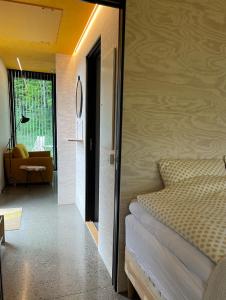 מיטה או מיטות בחדר ב-Wergelandshaugen
