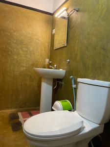 un bagno con un water bianco e un lavandino di Cozy Heaven a Nuwara Eliya Altre 22 foto
