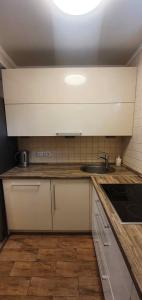 a kitchen with a sink and a counter top at Guboja in Nida +19 photos