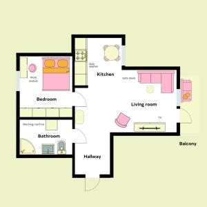 a floor plan of a house at Cozy two-room condo with private balcony in Helsinki