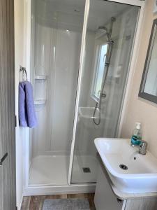 Koupelna v ubytování Stylish 3-bed Mobile Home on St Helen's Coastal Resort, Isle of Wight