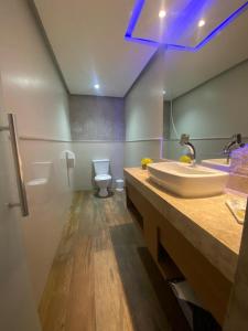a bathroom with a sink and a toilet in it at Motel My Flowers 4 in Sao Paulo +6 photos