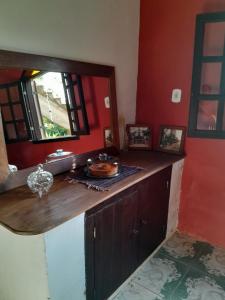 Dapur atau dapur kecil di Encanto das Borboletas
