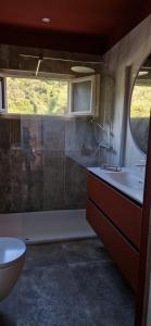 a bathroom with a tub and a sink and a toilet at Magnifique! Idéal! in Grosseto-Prugna