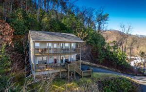 an aerial view of a house on a hill at Among The Clouds 2240 in Gatlinburg