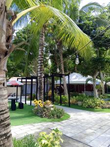 Elizabeth Hotel - Naga في Pili: نخلة في حديقة بها مبنى