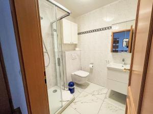 a bathroom with a shower and a toilet and a sink at Apartment Villa Imperator by Interhome in Ostseebad Sellin