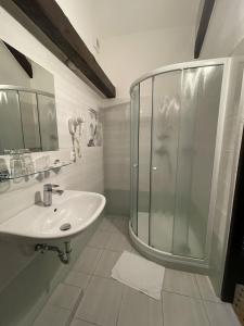 Koupelna v ubytování Wellness Hotel Svachovka