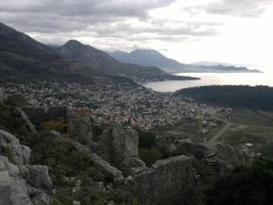 a view of a city from a castle at Apartmani Marina in Sutomore