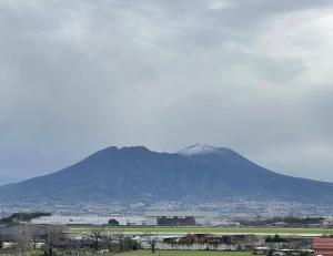 a mountain in the distance with a town and a city at Vesux Apartments in Naples