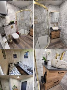 Koupelna v ubytování Nowy York - Sauna - Jacuzzi - Najczystsze jezioro PL - SPA - STYRUŚ