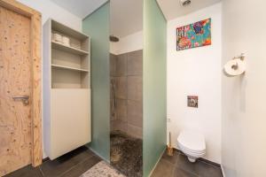 a bathroom with a toilet and a shower at Family private house in Dubulti, Jurmala, 400m to the beach in Jūrmala +47 photos