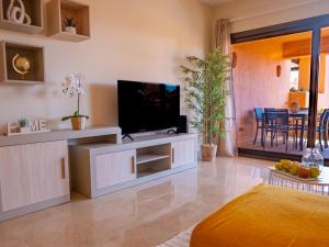 TV a/nebo společenská místnost v ubytování Suitur Apartamento duquesa playa piscina