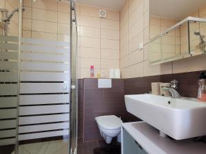 a bathroom with a sink and a toilet at Apartmani Dani in Sveti Anton +9 photos