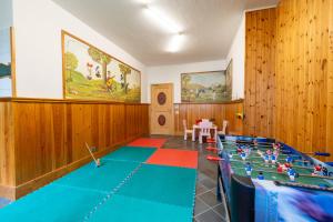 una stanza con tavolo da ping pong e un campo da ping pong di RESIDENCE SERRADA a Serrada