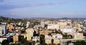 a view of a city with tall buildings at Loews Hollywood Hotel in Los Angeles