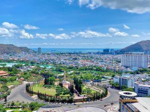 an aerial view of a city with the ocean at The Sóng Vũng Tàu - An Gia Apartment in Vung Tau