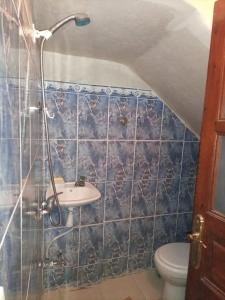 een badkamer met een wastafel en een toilet bij Maison du Fleurs in Taroudant