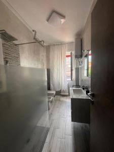 un bagno con lavandino e WC di Lady's home a Piedimulera