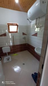 Bujtina Albjoni في فالبني: حمام مع حوض ومرحاض ومرآة