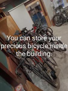 a bunch of bikes sitting on a table at Kiyotaki Ryokan in Hikone +36 photos
