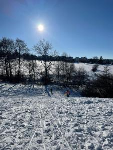 FeWo "Waldblick" und "Gartenblick" mit Pool und Kinderspielplatz v zimě
