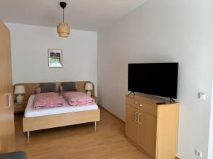 Łóżko lub łóżka w pokoju w obiekcie Lindenhof Deutsch