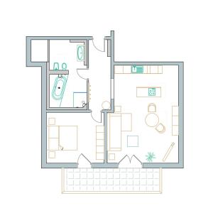 a drawing of a floor plan of a house at Ferienwohnungen Gottschlicht in Oberhof