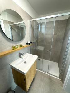 Koupelna v ubytování Apartmány Římský vrch