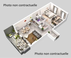 a drawing of a floor plan of a house at Appartement Annecy Green in Annecy