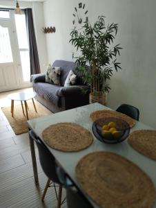 a living room with a table with food on it at BellAltea in Altea