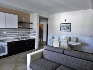 a living room with a couch and a kitchen at Villa Barbara Apartments in Sumartin