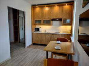 Kuchyň nebo kuchyňský kout v ubytování Warsaw Apartments Magnolie
