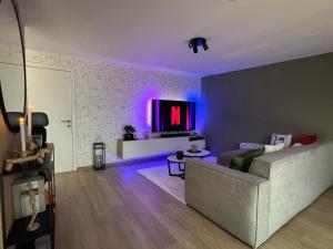 TV a/nebo společenská místnost v ubytování Duplex 100m2 style contemporain