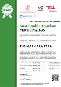 Certificat, premi, rètol o un altre document de The Marmara Pera