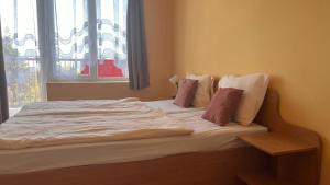 Postel nebo postele na pokoji v ubytování Manuela Ifjúsági Hotel