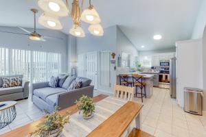 a living room with a couch and a table at Long Island Village Unit 111 in Port Isabel