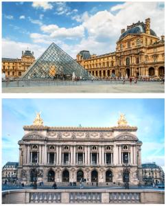 zwei Bilder des Louis-Palastes und der Louis-Pyramide in der Unterkunft 833 - Charming studio in Paris Olympic Games 2024 in Paris