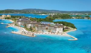 an aerial view of a resort in the ocean at Secrets St. James in Montego Bay