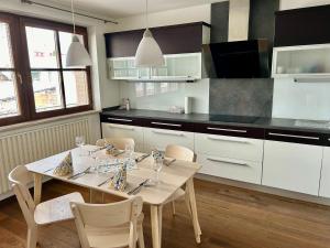 Kuchyň nebo kuchyňský kout v ubytování Apartmány Strážnice