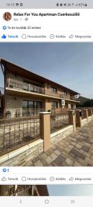 a page of a website of a building at Relax for you Apartmanház in Cserkeszőlő