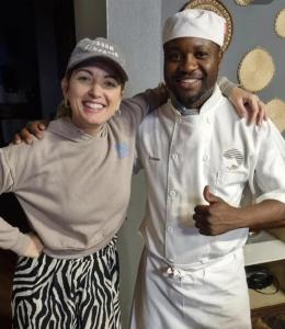 a man and a woman standing in a kitchen at Livingstone Bush Lodge, Mabalingwe in Bela-Bela +31 photos