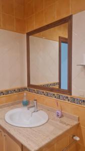 a bathroom with a sink and a mirror at Las Brisas - planta baja independiente in Marianes